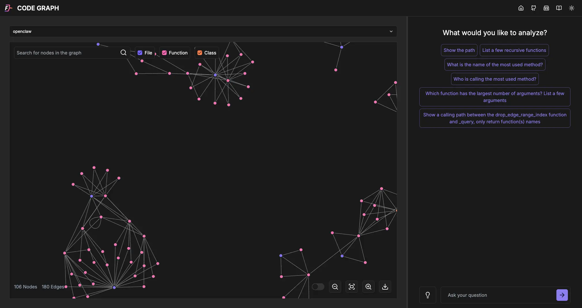 codegraph chat with your graph FalkorDB