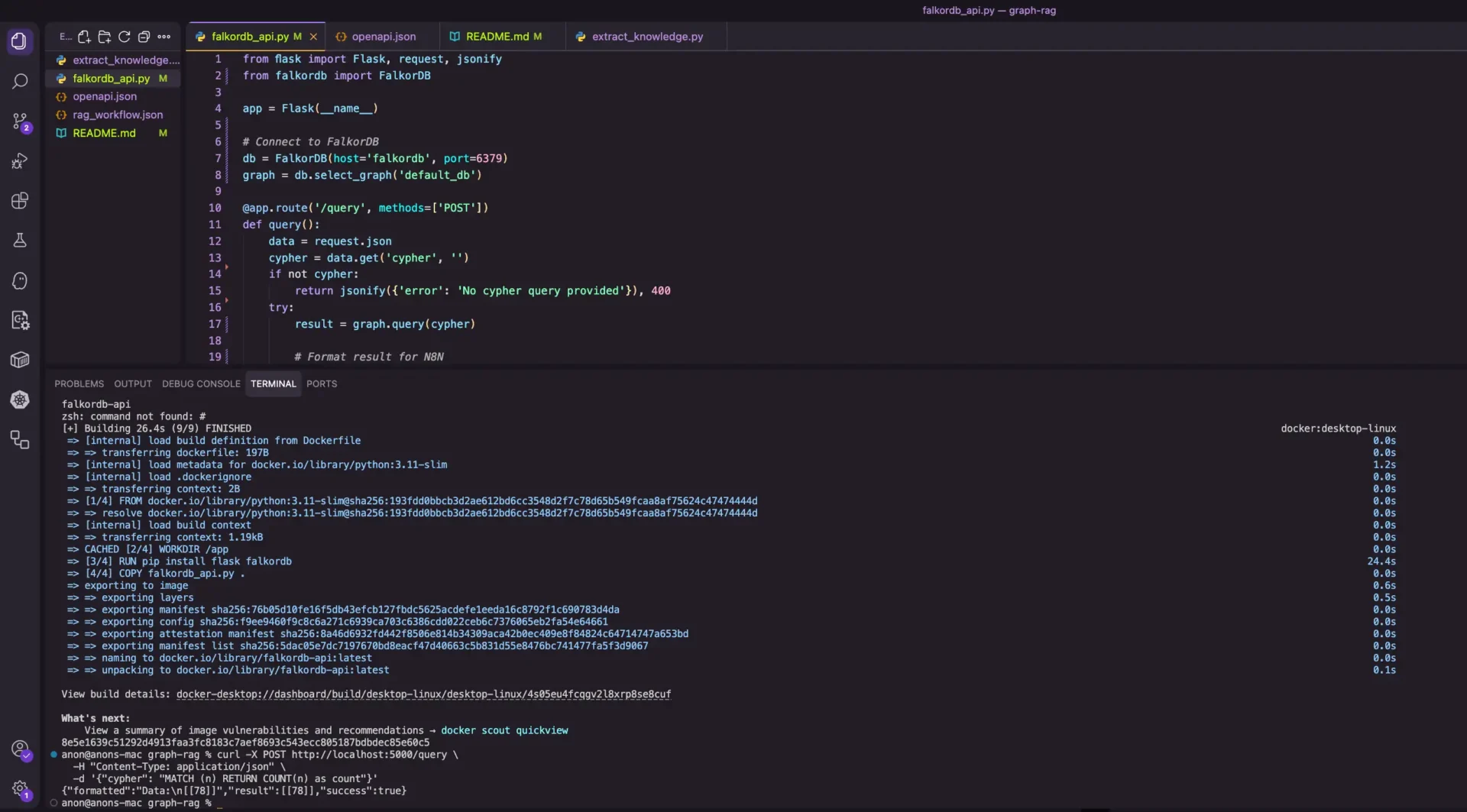 JSON with your node count FalkorDB