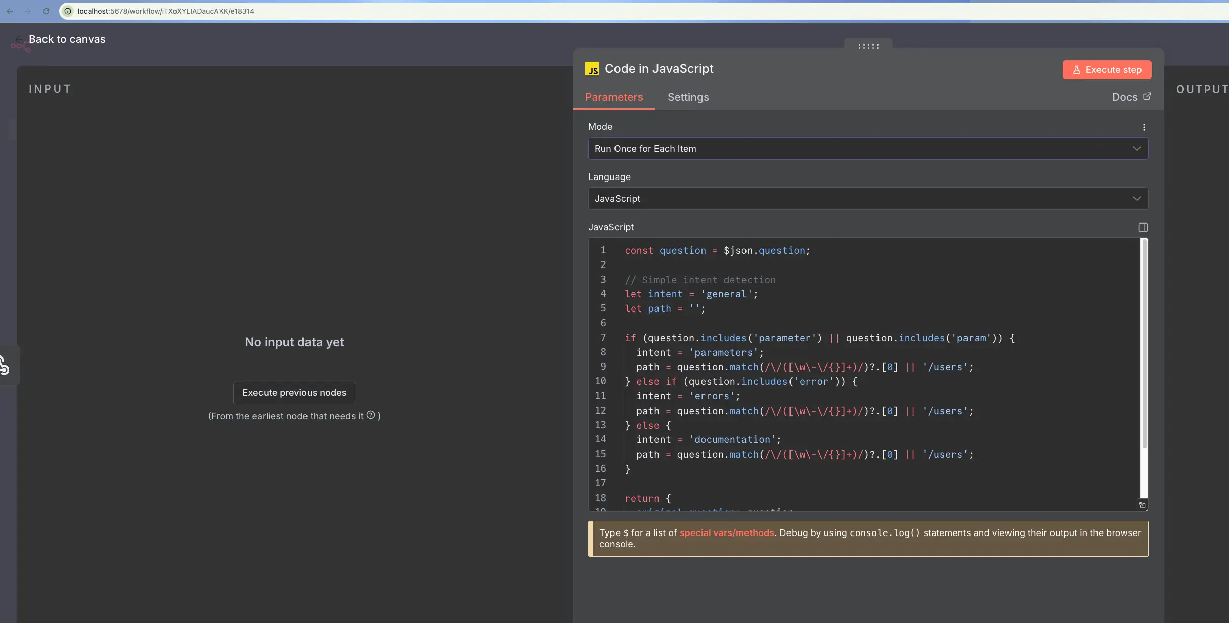 n8n custom javascript node for falkordb