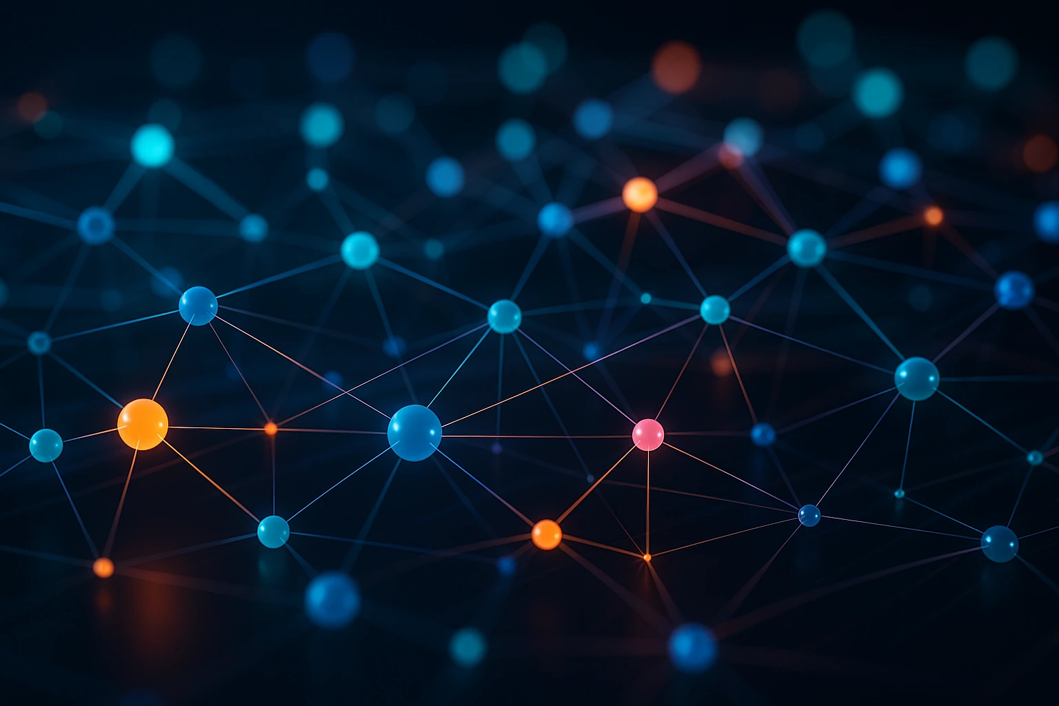 A vibrant 3D representation of interconnected nodes and edges in a graph database.