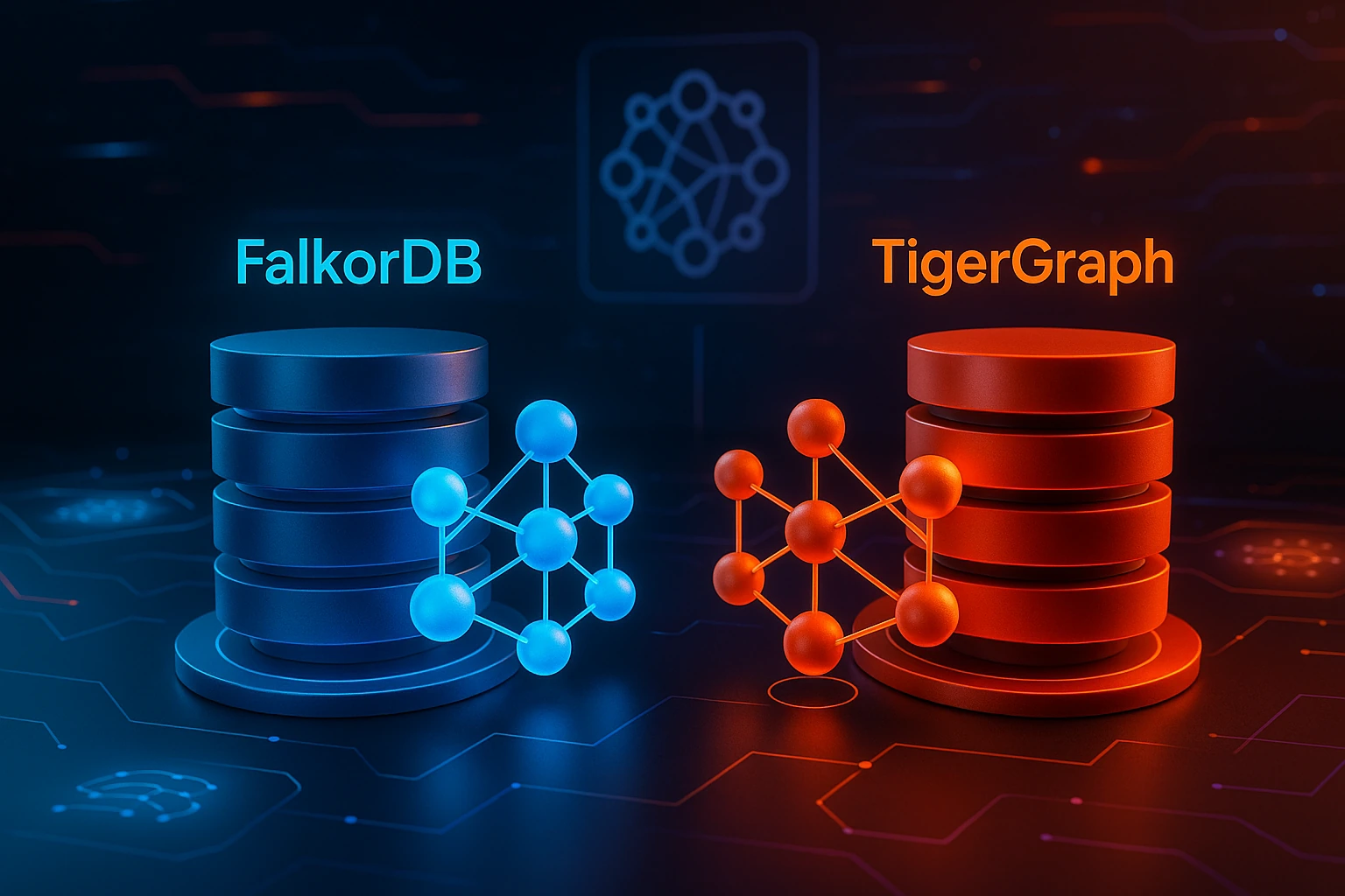 talkgenai 19031 FalkorDB 3D models of FalkorDB and TigerGraph architectures with AI motifs.
