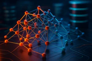 Intricate 3D graph structure representing Cypher Query Language concepts