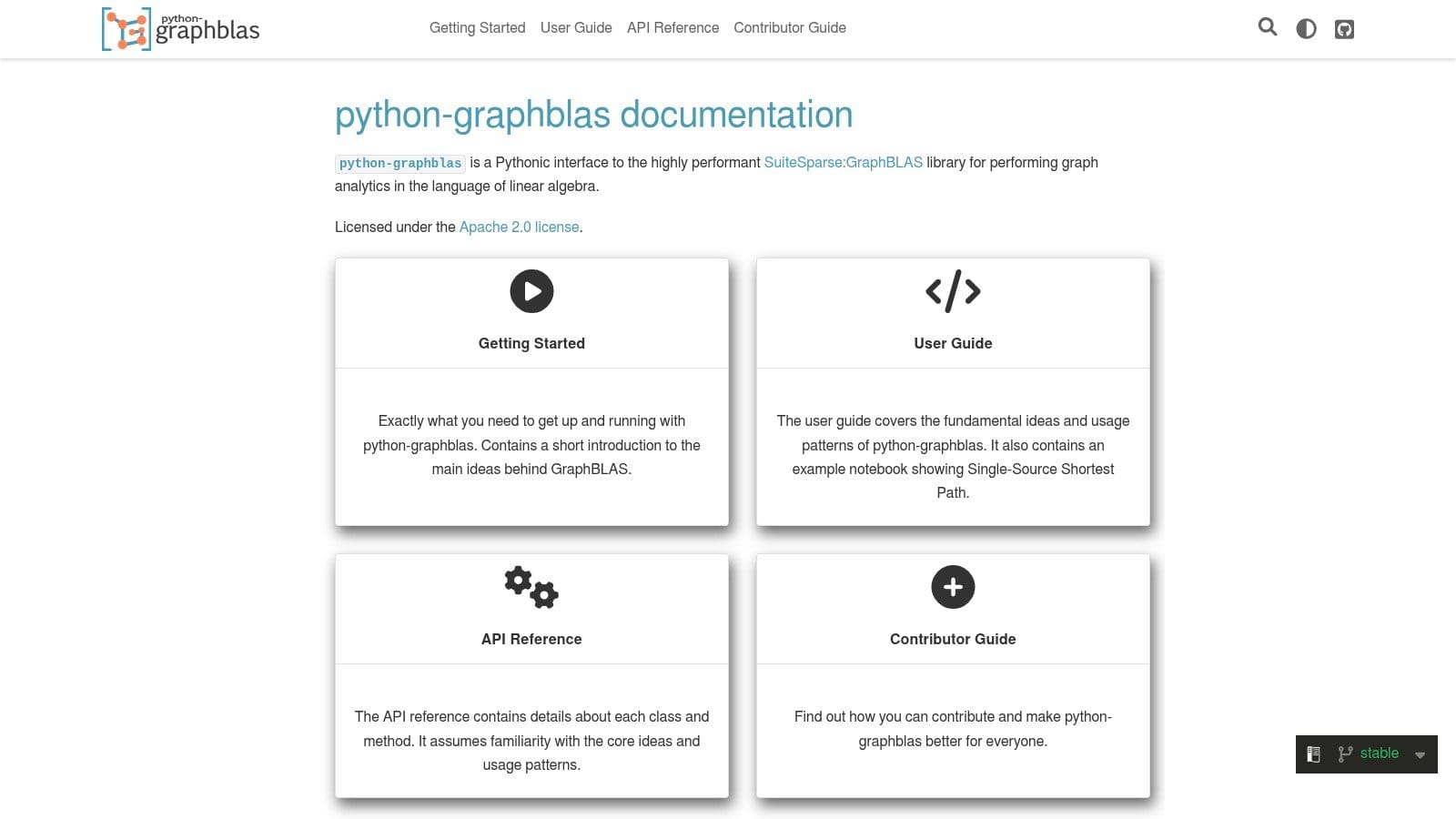 0c7a0d9c 7036 4ba6 95ae e7abbbd2c0ce FalkorDB python-graphblas documentation homepage