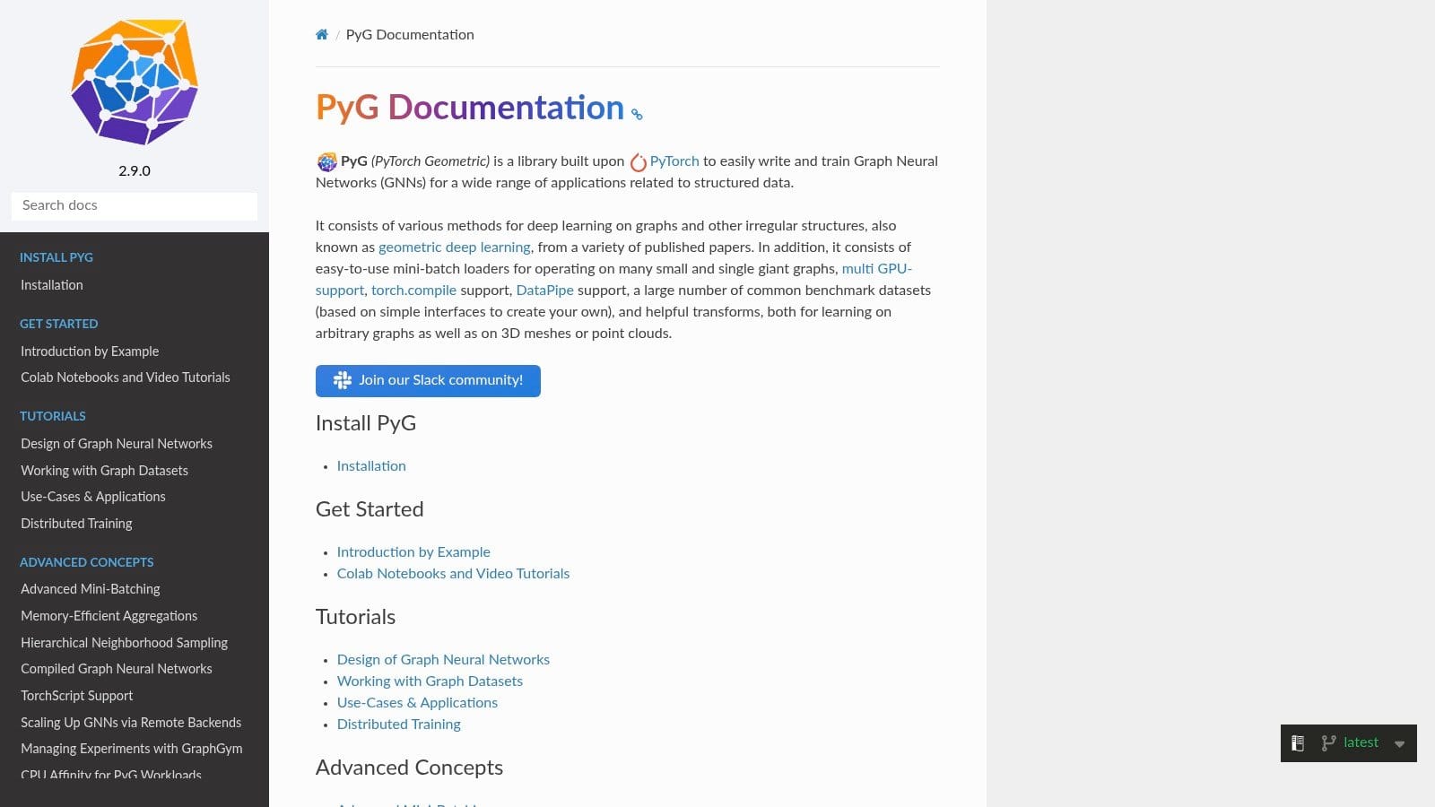 d70592e3 f1e5 4477 954d b59c03f1f386 FalkorDB PyTorch Geometric documentation homepage